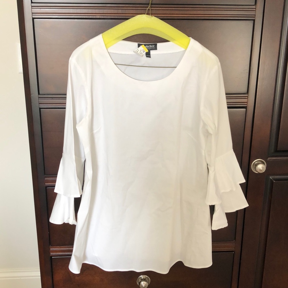 Isabella Oliver white maternity blouse.